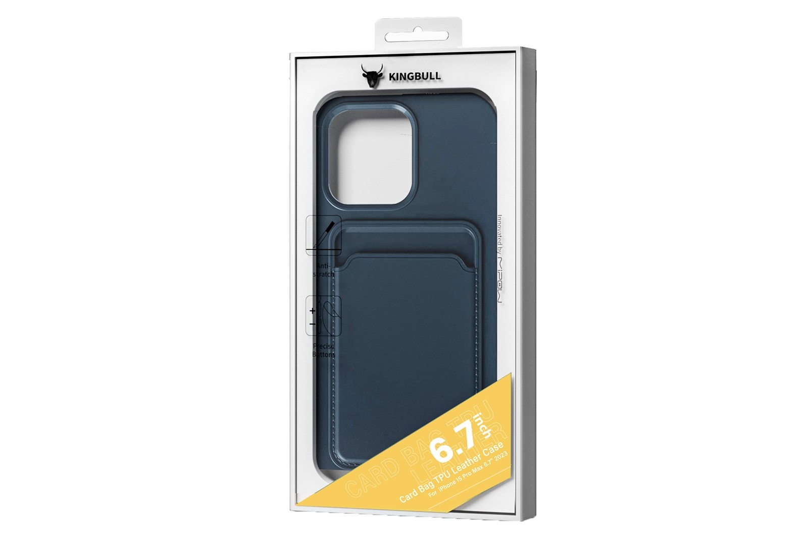Ốp Lưng Bảo Vệ Iphone 15 Promax Mipow Silicon Chống Ố Vàng, Có Khe Đựng Thẻ